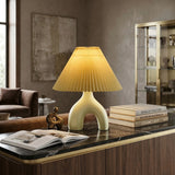 Modern European furniture - Ceramic Cream Linen Table Lamp - www.oroa.com