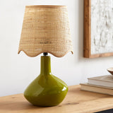 Modern European furniture - Wavy Rattan Accent Table Lamp - www.oroa.com