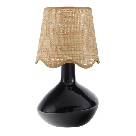 Modern European furniture - Wavy Rattan Accent Table Lamp - www.oroa.com