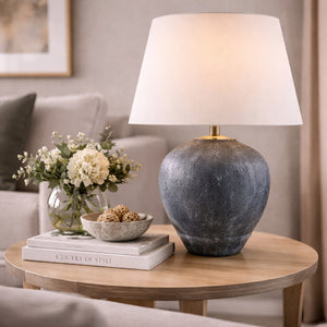   Modern European furniture - Sandblasted Gray Ceramic Table Lamp - www.oroa.com | Oroa.com