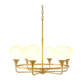Modern European furniture - 6-Light White Glass Chandelier - www.oroa.com