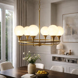 Modern European furniture - 6-Light White Glass Chandelier - www.oroa.com