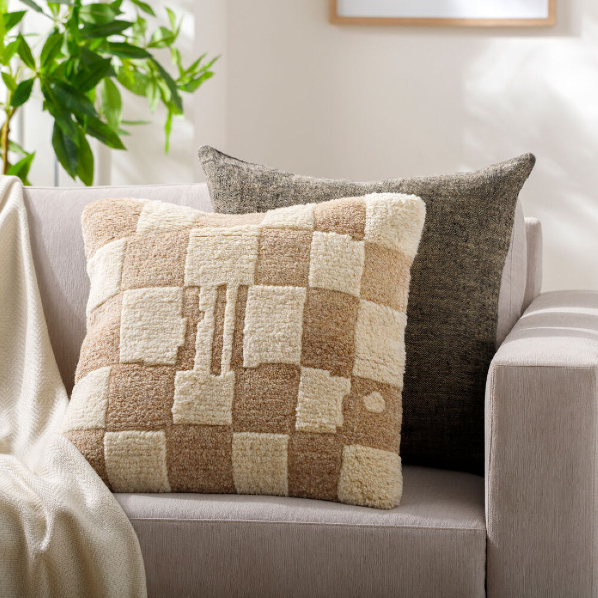 Hand-Knotted Wool Blend Down Insert Pillow | Kuda Home Balder