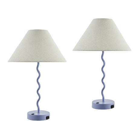 Modern European furniture - Wavy Iron Table Lamp Set (2) - www.oroa.com