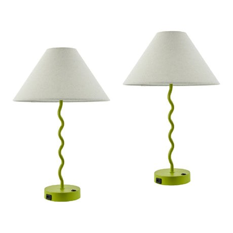 Modern European furniture - Wavy Iron Table Lamp Set (2) - www.oroa.com