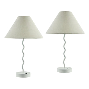 Modern European furniture - Wavy Iron Table Lamp Set (2) - www.oroa.com