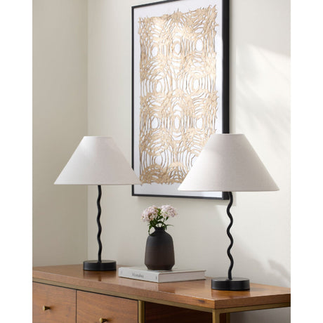 Modern European furniture - Wavy Iron Table Lamp Set (2) - www.oroa.com