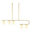 Modern European furniture - White Glass 5-Light Linear Chandelier - www.oroa.com