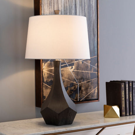 Modern European furniture - Gray Faceted Accent Table Lamp - www.oroa.com