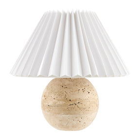 Modern European furniture - Pleated Linen Travertine Table Lamp - www.oroa.com
