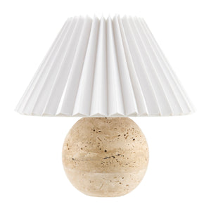   Pleated Linen Travertine Table Lamp | Oroa.com