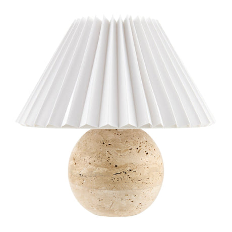 Modern European furniture - Pleated Linen Travertine Table Lamp - www.oroa.com