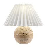 Modern European furniture - Pleated Linen Travertine Table Lamp - www.oroa.com