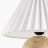 Modern European furniture - Pleated Linen Travertine Table Lamp - www.oroa.com