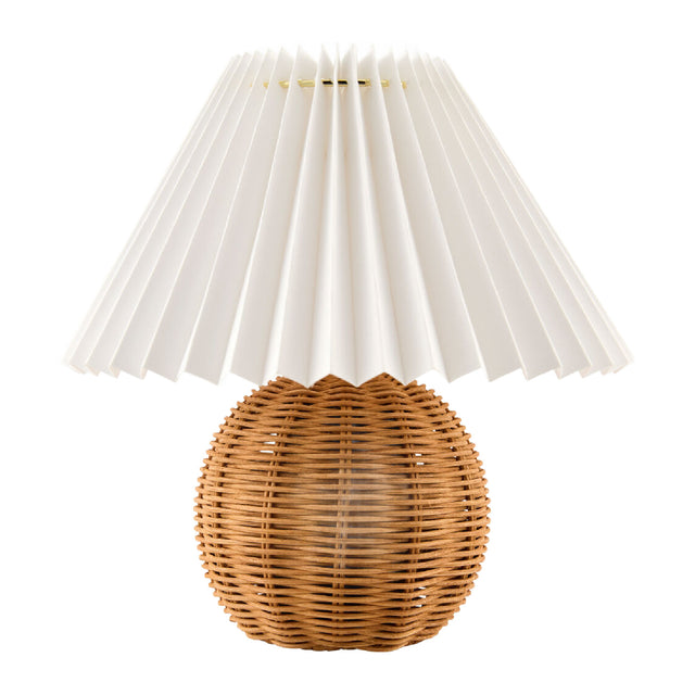 Pleated Shade Rattan Table Lamp | Kuda Home Bajo | Oroa.com