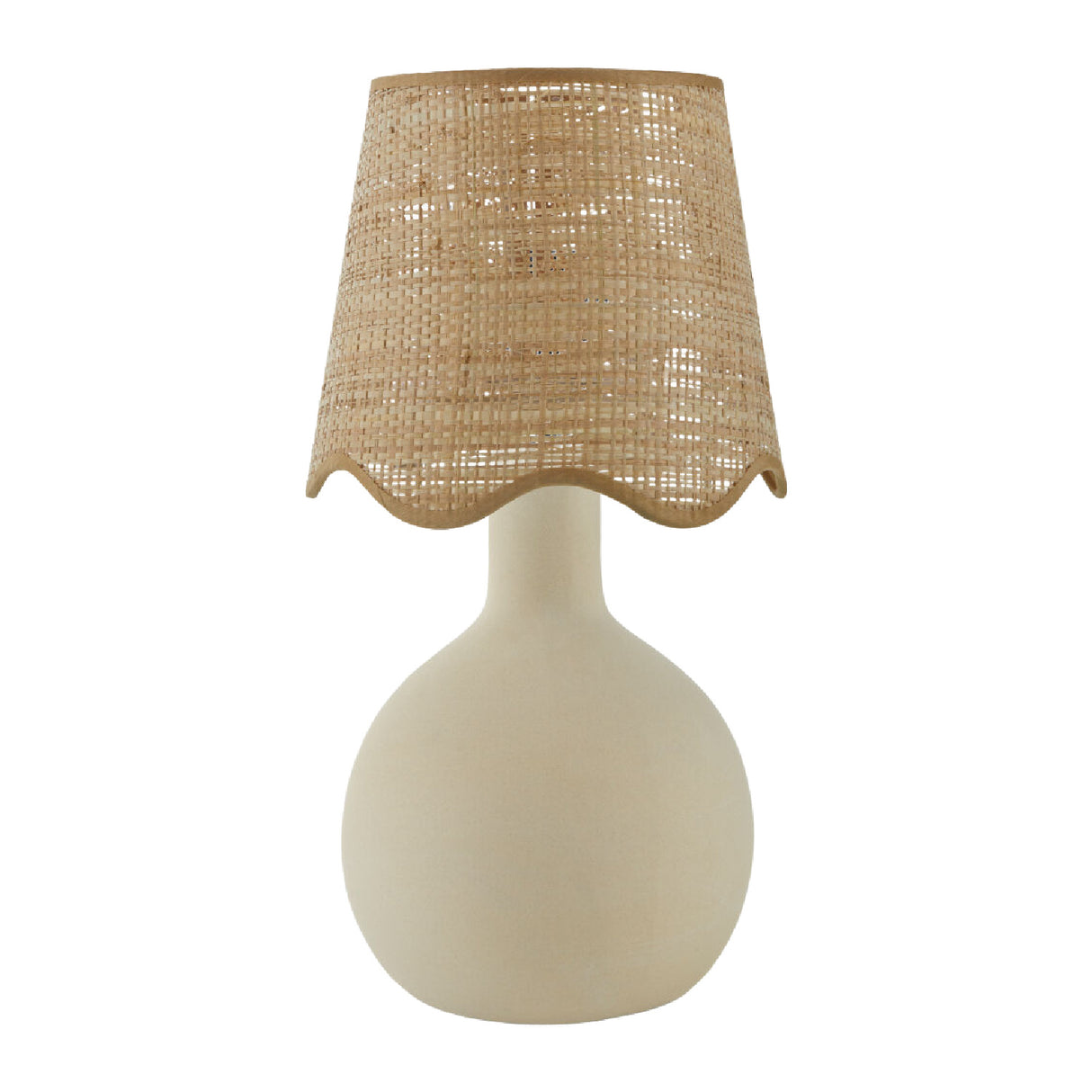  Wavy-Edge Rattan Ceramic Table Lamp | Oroa.com
