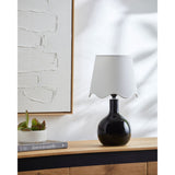 Modern European furniture - Wavy-Edge Rattan Ceramic Table Lamp - www.oroa.com