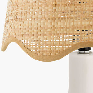   Wavy-Edge Rattan Ceramic Table Lamp | Oroa.com