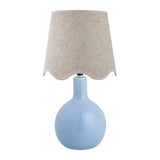 Modern European furniture - Wavy-Edge Rattan Ceramic Table Lamp - www.oroa.com