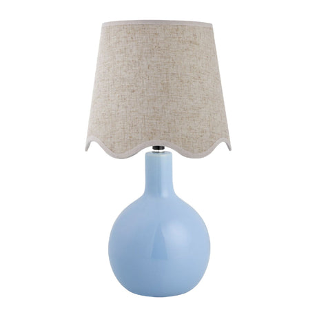 Modern European furniture - Wavy-Edge Rattan Ceramic Table Lamp - www.oroa.com