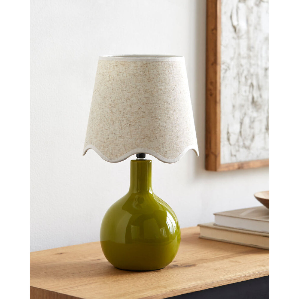   Wavy-Edge Rattan Ceramic Table Lamp | Oroa.com