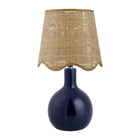 Modern European furniture - Wavy-Edge Rattan Ceramic Table Lamp - www.oroa.com