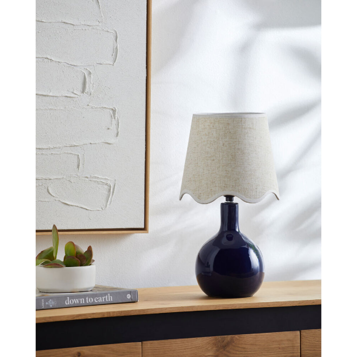   Wavy-Edge Rattan Ceramic Table Lamp | Oroa.com