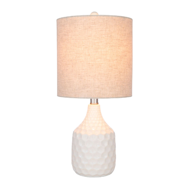 Ivory Linen Ceramic Table Lamp | Kuda Home Blakely | Oroa.com