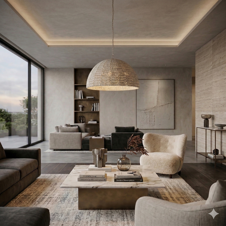   Cream Beaded Dome Pendant Light | Oroa.com