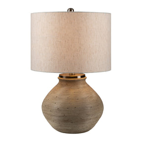 Modern European furniture -  Rounded Cement Linen Table Lamp - www.oroa.com