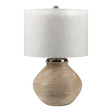 Modern European furniture -  Rounded Cement Linen Table Lamp - www.oroa.com