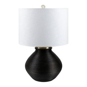   Rounded Cement Linen Table Lamp | Oroa.com