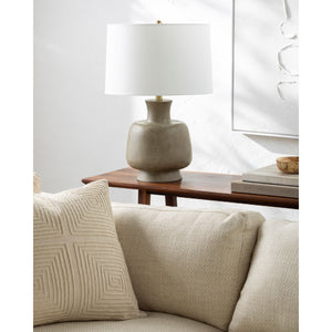   Painted Base Linen Table Lamp | Oroa.com