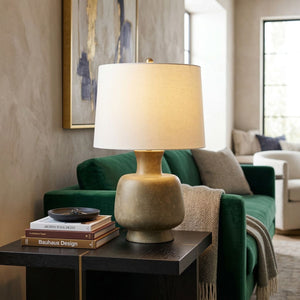   Painted Base Linen Table Lamp | Oroa.com