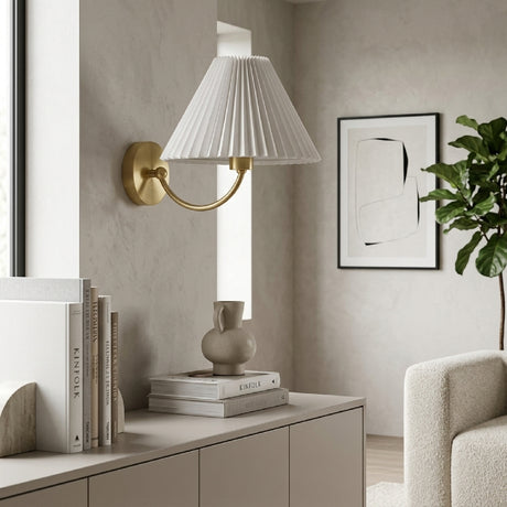   Pleated White Linen Wall Lamp | Oroa.com