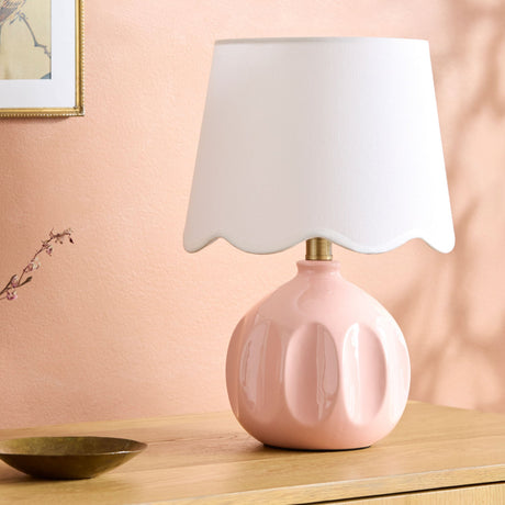 Modern European furniture - Wavy Linen Accent Table Lamp - www.oroa.com