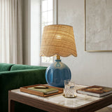Modern European furniture - Wavy Rattan Accent Table Lamp - www.oroa.com