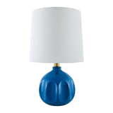 Modern European furniture - Linen Carved Ceramic Table Lamp - www.oroa.com