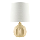 Modern European furniture - Linen Carved Ceramic Table Lamp - www.oroa.com