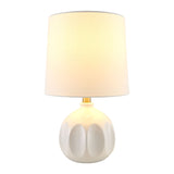 Modern European furniture - Linen Carved Ceramic Table Lamp - www.oroa.com