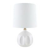 Modern European furniture - Linen Carved Ceramic Table Lamp - www.oroa.com
