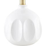 Modern European furniture - Linen Carved Ceramic Table Lamp - www.oroa.com