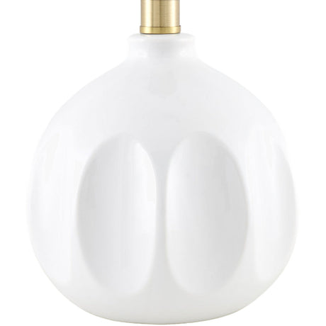 Modern European furniture - Linen Carved Ceramic Table Lamp - www.oroa.com