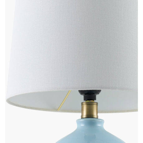 Modern European furniture - Linen Carved Ceramic Table Lamp - www.oroa.com