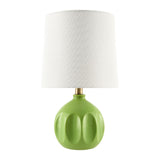 Modern European furniture - Linen Carved Ceramic Table Lamp - www.oroa.com