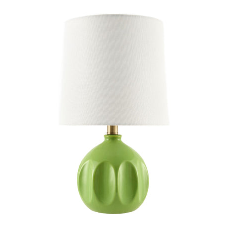 Modern European furniture - Linen Carved Ceramic Table Lamp - www.oroa.com