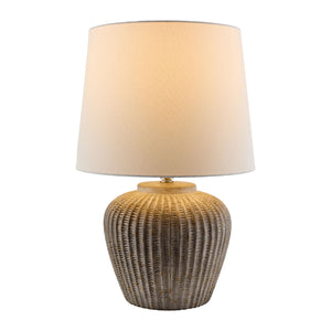   Carved Gray Ceramic Table Lamp | Oroa.com