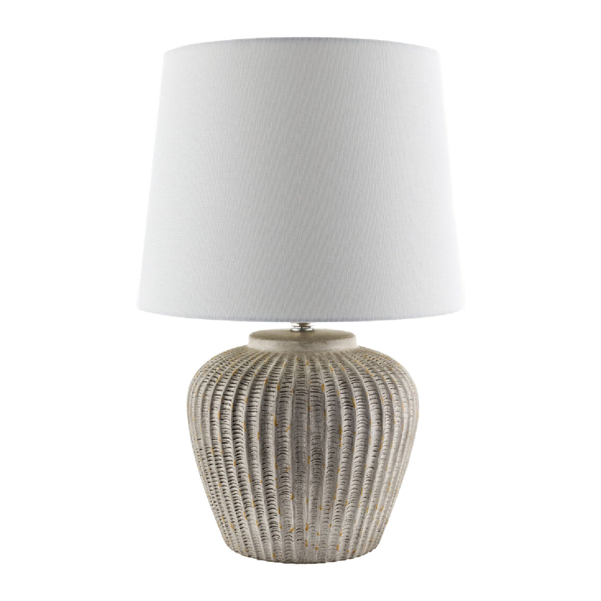   Carved Gray Ceramic Table Lamp | Oroa.com