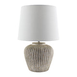 Modern European furniture - Carved Gray Ceramic Table Lamp - www.oroa.com