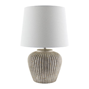   Carved Gray Ceramic Table Lamp | Oroa.com